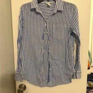 H&M Blue and White Striped Button Down Shirt